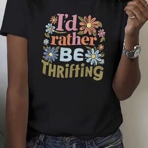 I’d Rather Be Thrifting Floral Graphic Tee | NEW